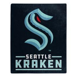 Kraken OFFICIAL NHL "Interference" Raschel Throw Blanket;  50" x 60"