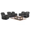 Upholstered Sofa Recliner Chair;  Reclining Home Theater Seating with Storage Console; Cup Holders; and USB Ports